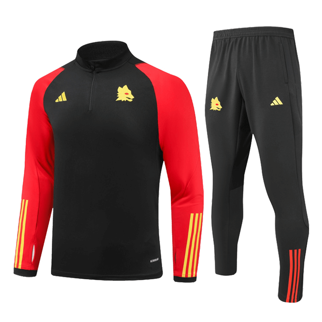 Roma Zipper Sweatshirt Kit(Top+Pants) Black 2023/24