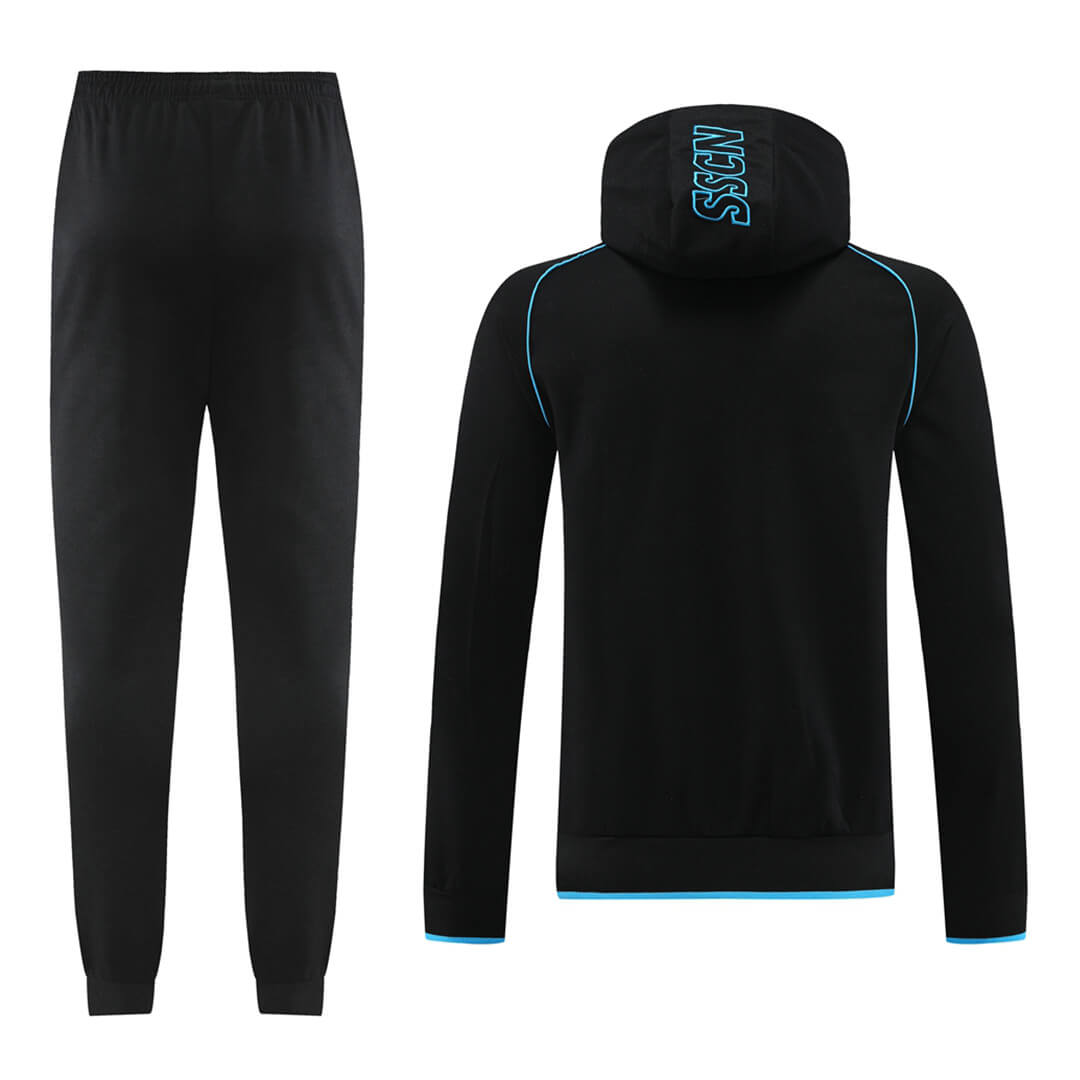 Napoli Hoodie Training Kit (Jacket+Pants) Black 2023/24