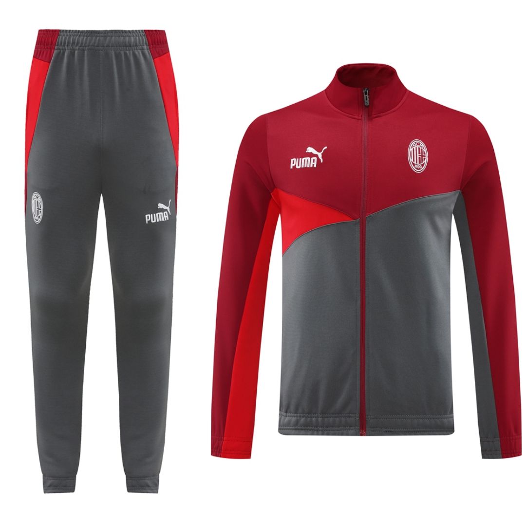 AC Milan Training Jacket Kit (Top+Pants) Red&Gray 2024/25
