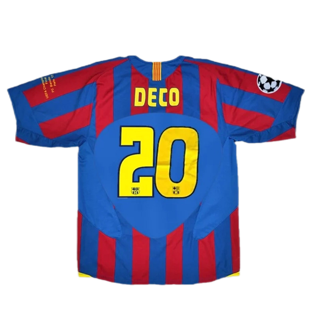 Barcelona DECO #20 UCL Final Retro Jersey Home 2005/06