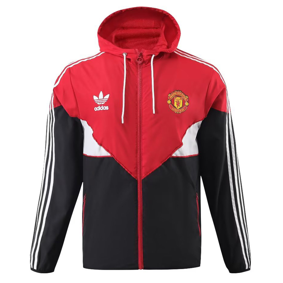Manchester United Windbreaker Hoodie Jacket Red&Black 2023/24
