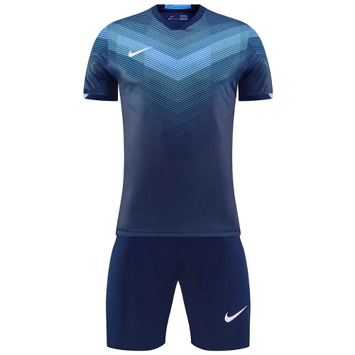 Custom Team Uniform/Nike Custom Uniform/NK-907 Customize Team Navy&Blue Soccer Jersey Kit(Shirt+Short)