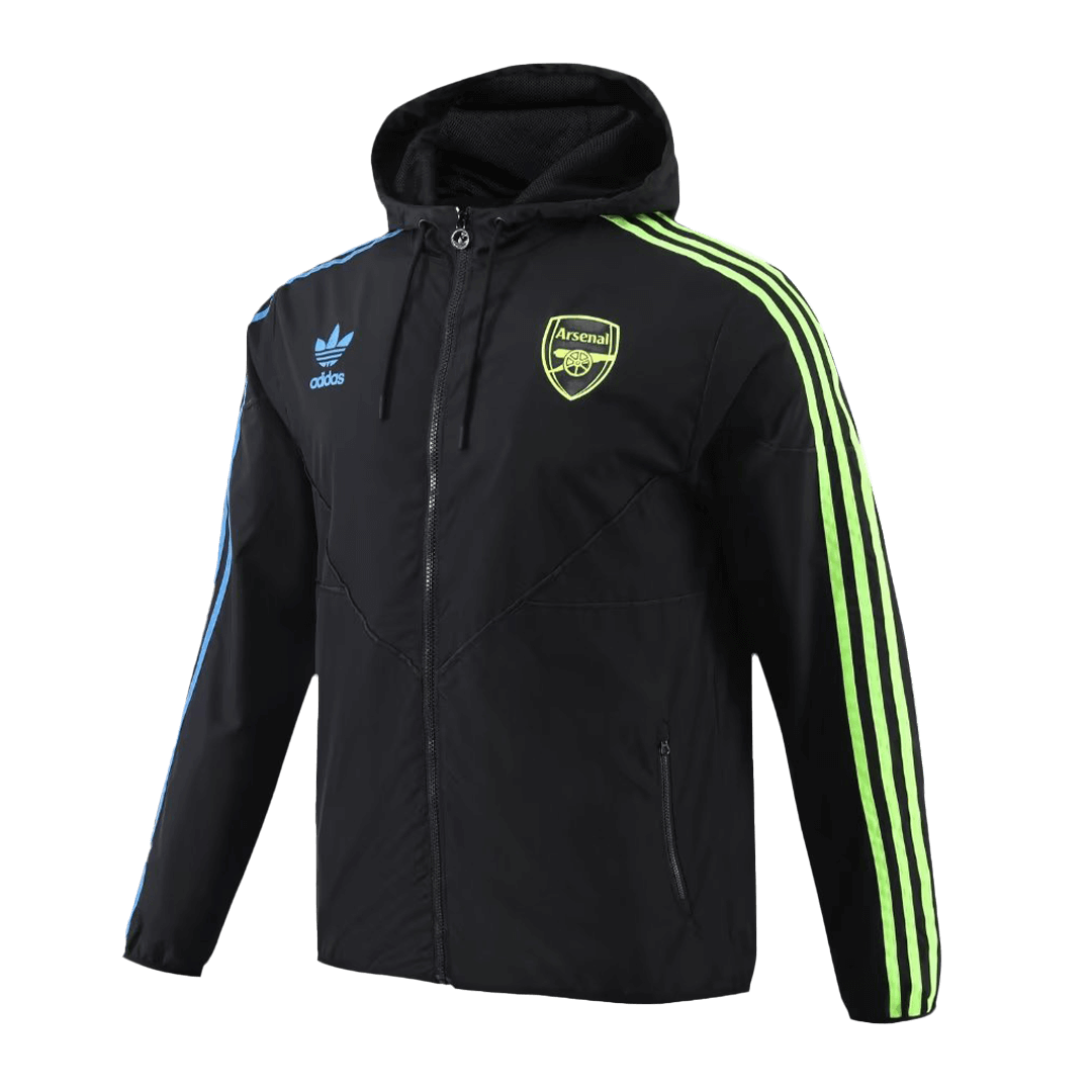 Arsenal Windbreaker Hoodie Jacket Black 2023/24