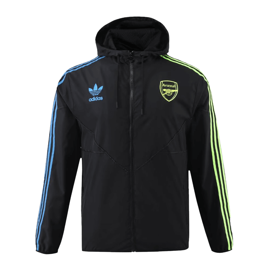 Arsenal Windbreaker Hoodie Jacket Black 2023/24