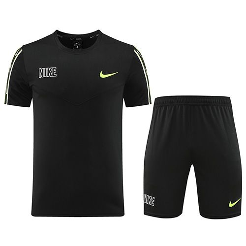 Custom Team Uniform/Nike Custom Uniform/NK-ND03 Customize Team Jersey Kit(Shirt+Short) Black