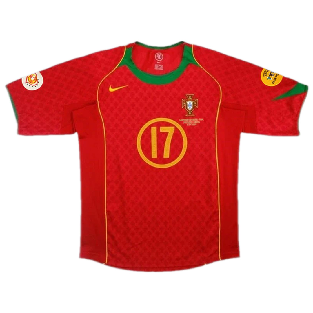 Portugal C.Ronaldo #17 Retro Jersey Home Replica Euro Cup 2004