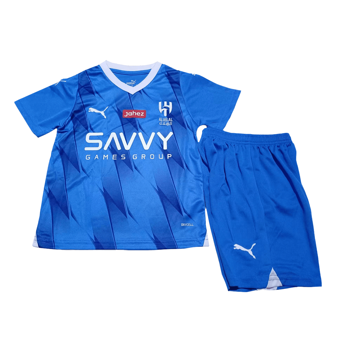 Kids Al Hilal Home Whole Jersey Kit(Jersey+Shorts+Socks) 2023/24