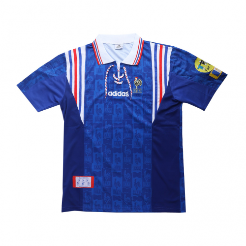 France Retro Jersey Home Euro Cup 1996