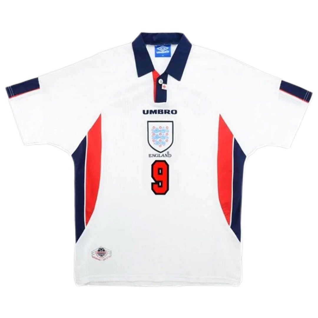 England Shearer #9 Retro Jersey Home Replica World Cup 1998