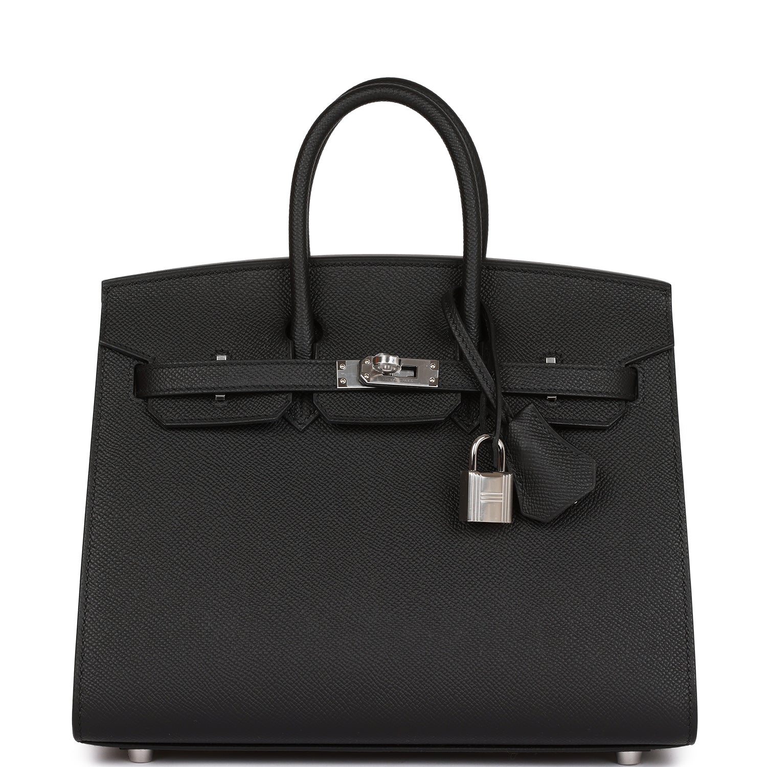 HE&&ME Birkin Sellier 25 Black Epsom Palladium Hardware