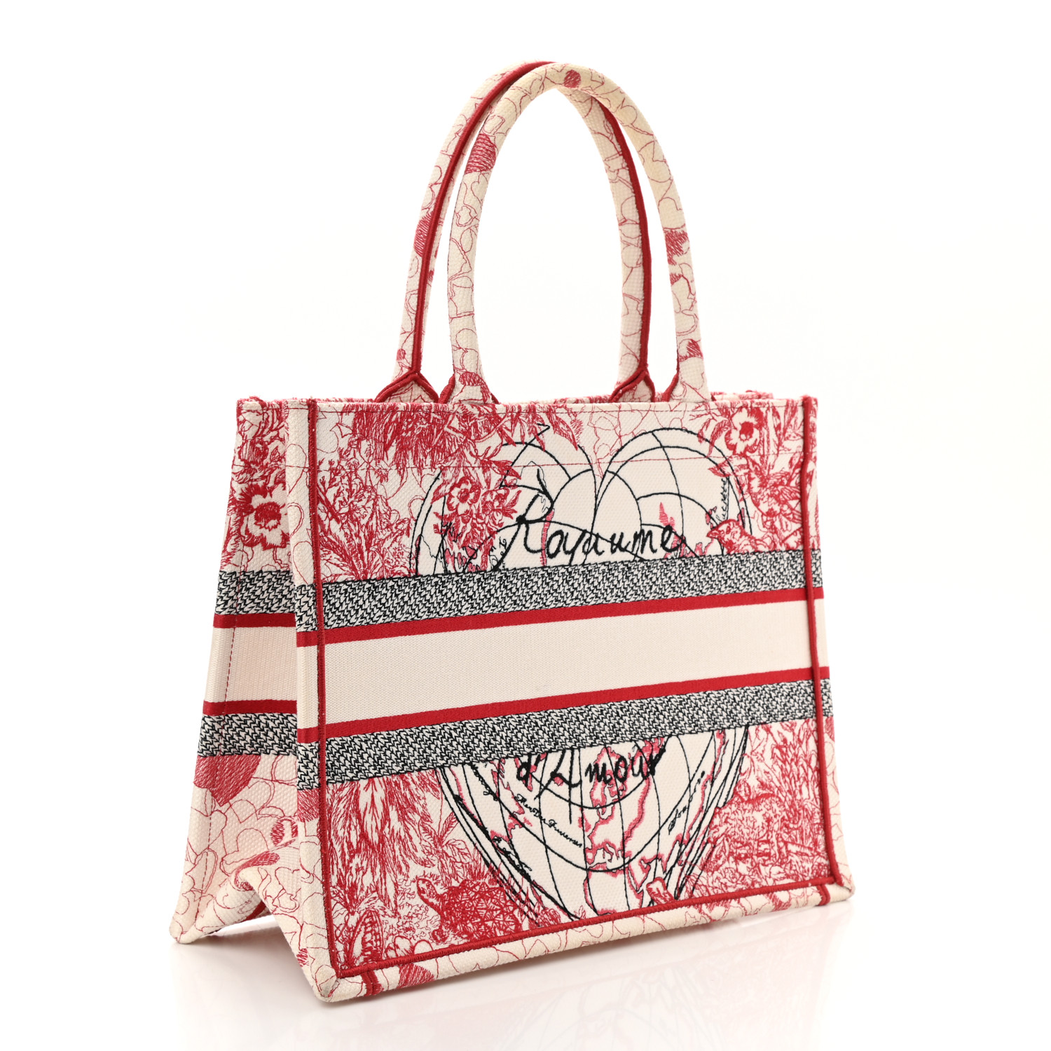 CHRISTIAN DIOR Canvas   Book Tote Red White