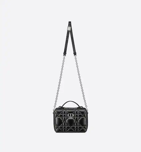 DIOR CARO BOX BAG Black  Calfskin