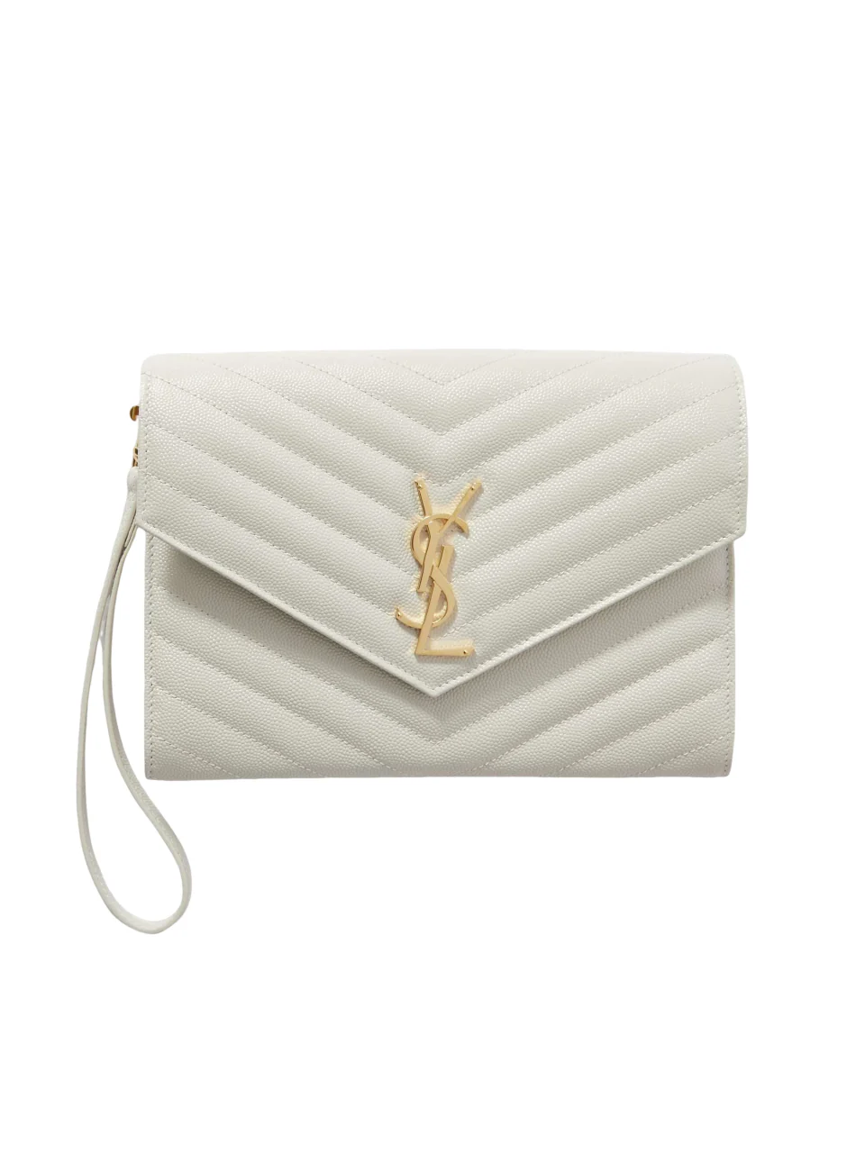 Monogramme quilted textured-leather pouch