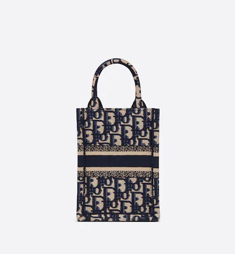 MINI DIOR BOOK TOTE PHONE BAG Blue Dior  (13 x 18 x 5 cm)