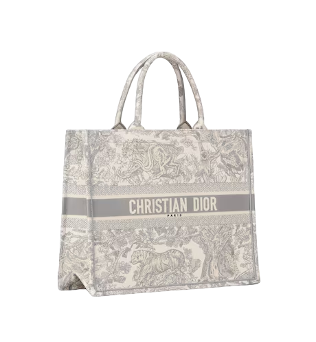 LARGE DIOR BOOK TOTE Gray Toile de  (42 x 35 x 18.5 cm)