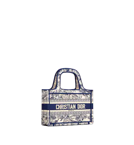 MINI DIOR BOOK TOTE Blue Toile de  (22.5 x 15 x 6 cm)