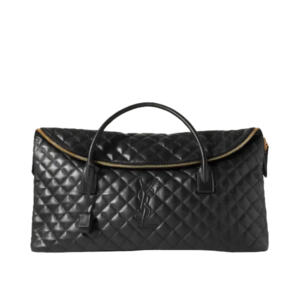 Embroidered quilted leather weekend bag