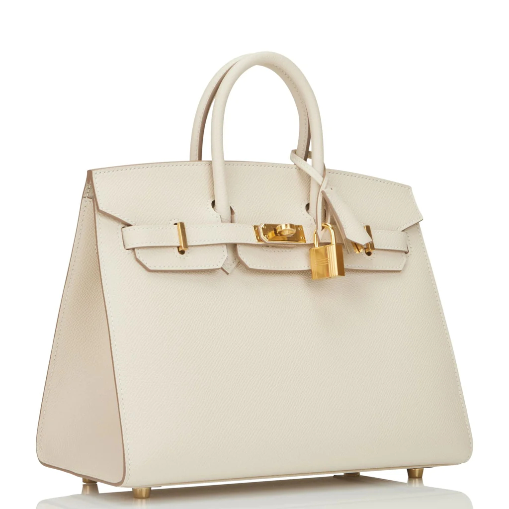 HE&&ME Birkin Sellier 25 Craie Epsom Gold Hardware