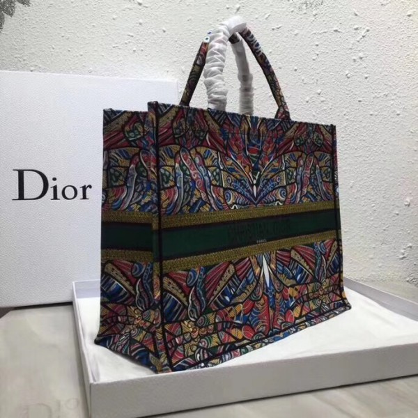 Dior Book Tote Bg In Butterfly  Canvas
