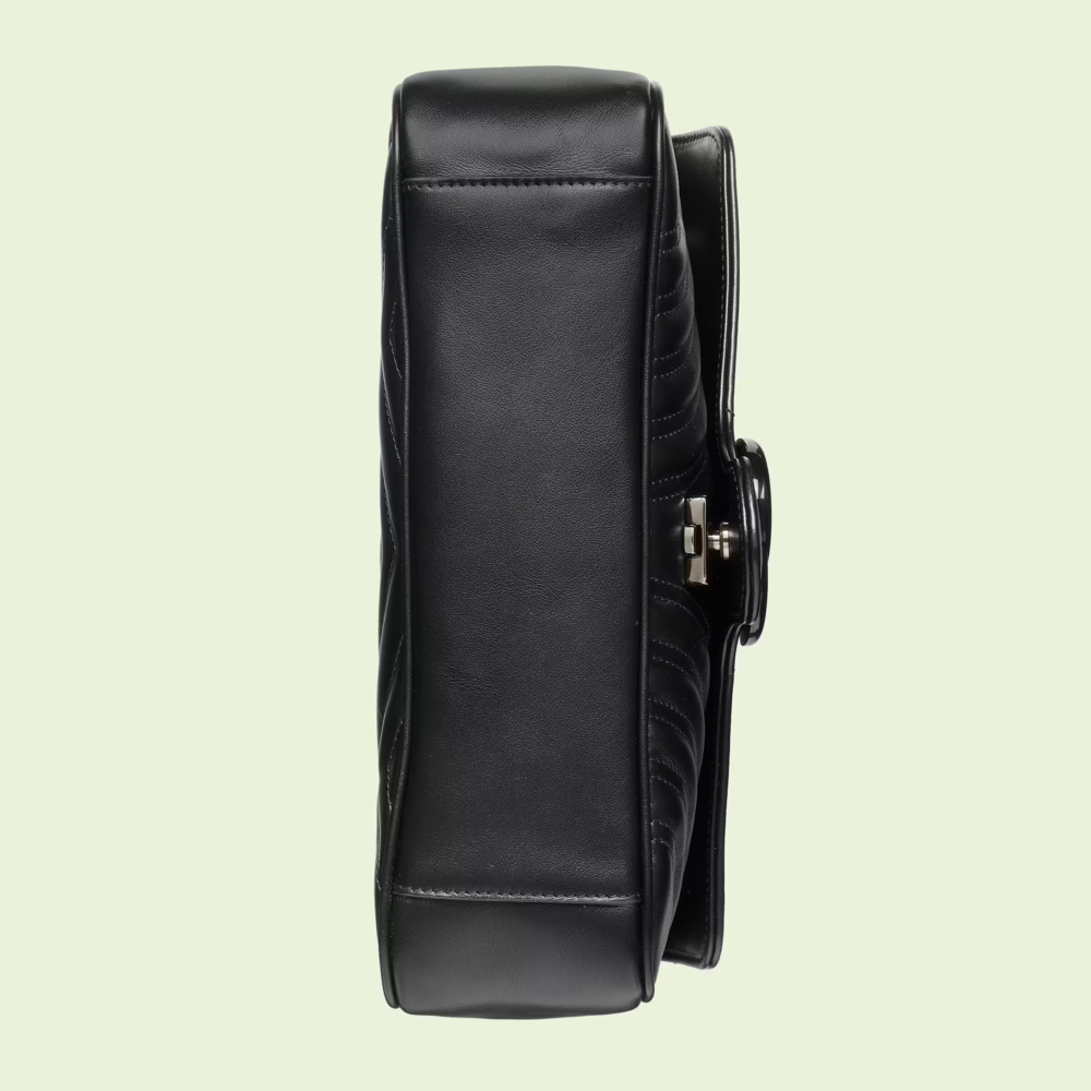 hand small shoulder bag   Black Leather