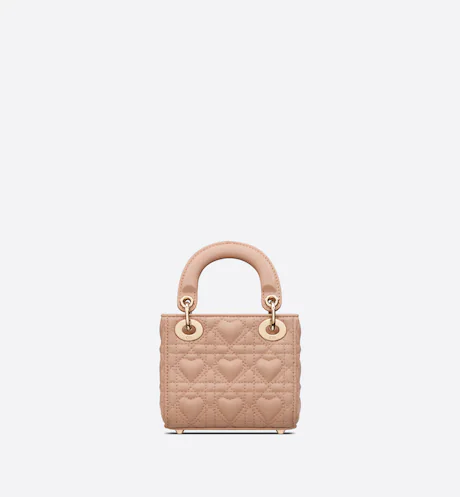 MICRO LADY DIOR BAG Pink  with Heart Motif