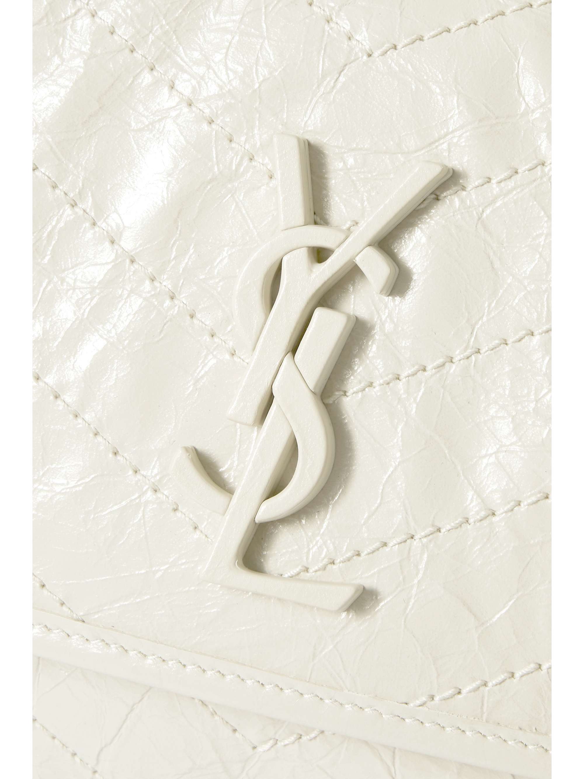 Niki medium crinkled glossed-leather shoulder bag