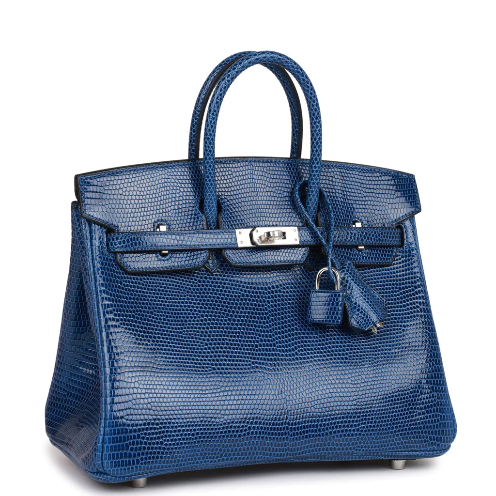 HE&&ME Birkin 25 Bleu Saphir Lizard Palladium Hardware
