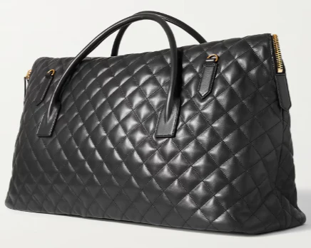 Embroidered quilted leather weekend bag