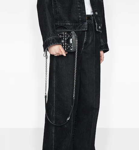 DIOR CARO BOX BAG Black  Calfskin