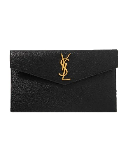 Uptown textured-leather pouch