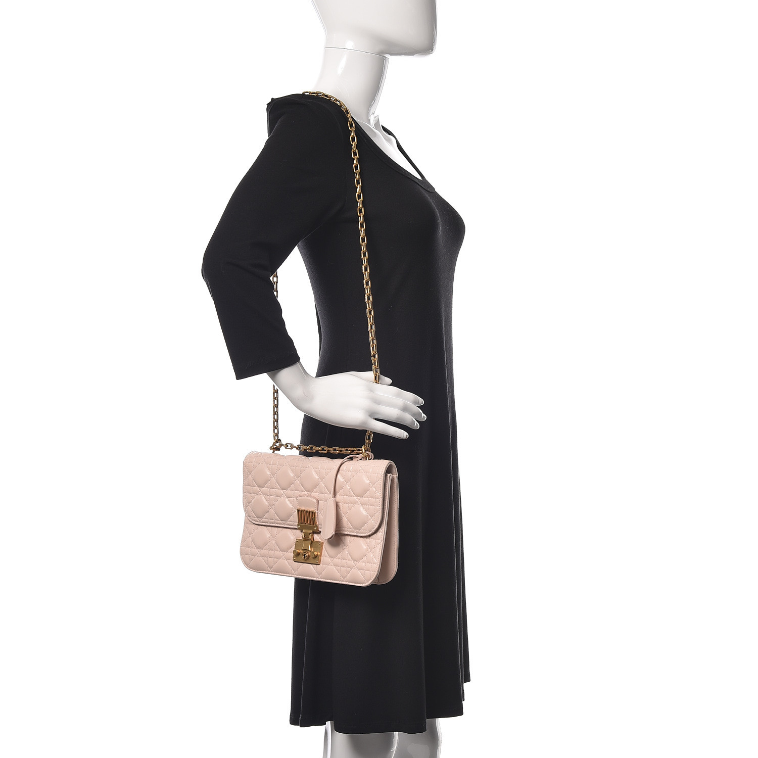 CHRISTIAN  Large Dioraddict Flap Rose Poudre