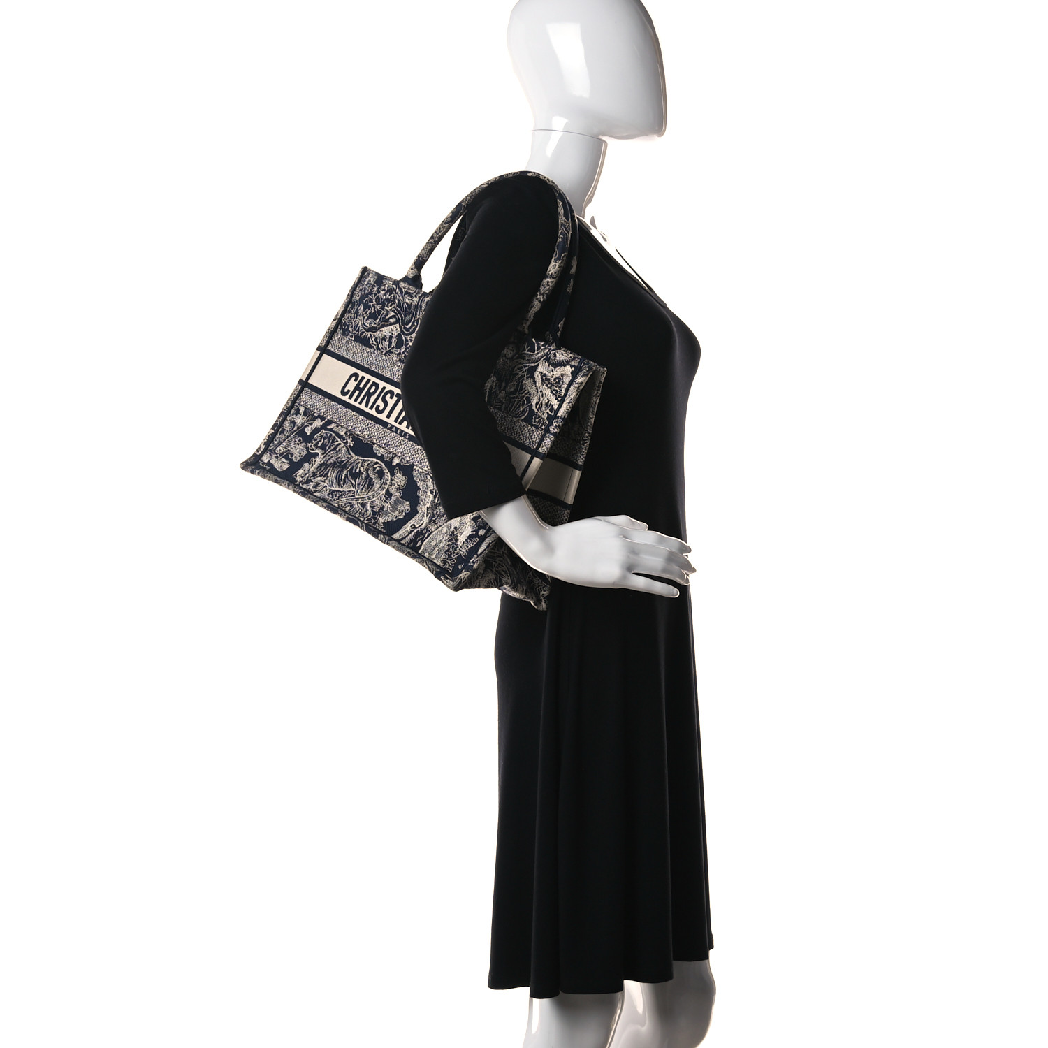 CHRISTIAN DIOR Large  Toile  Book Tote Blue