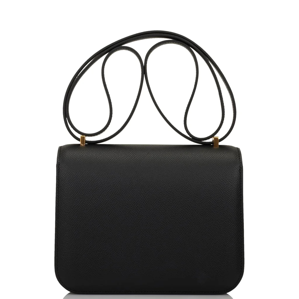 HE&&ME Constance Bag 18 Black Epsom Gold Hardware