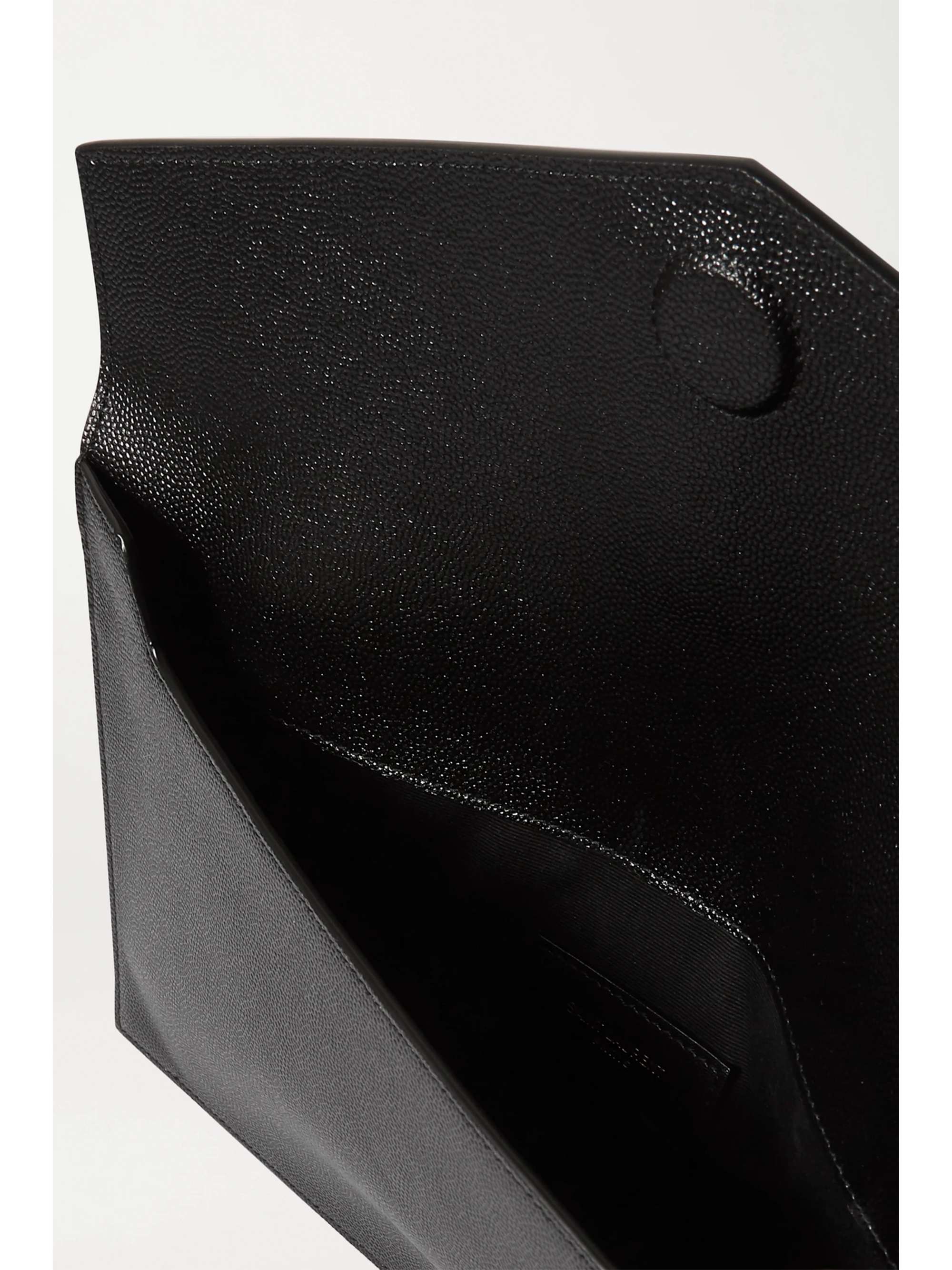 Uptown textured-leather pouch