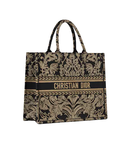 LARGE DIOR BOOK TOTE Black and White  (42 x 35 x 18.5 cm)
