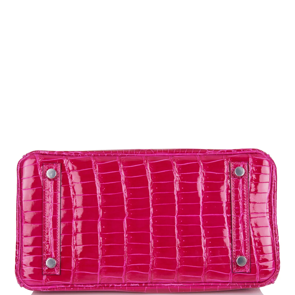 HE&&ME Birkin 25 Rose Mexico Shiny Porosus Crocodile Palladium Hardware