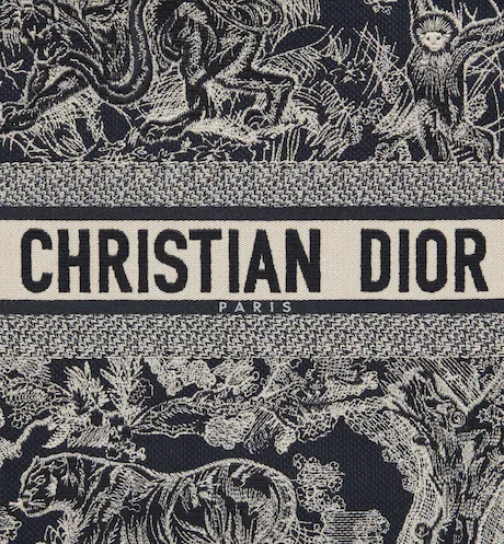 LARGE DIOR BOOK TOTE Blue Toile de  (42 x 35 x 18.5 cm)