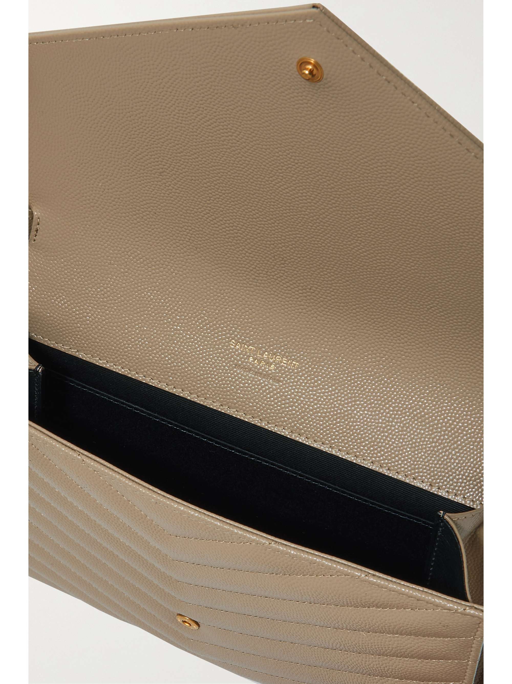 Quilted textured leather pouch