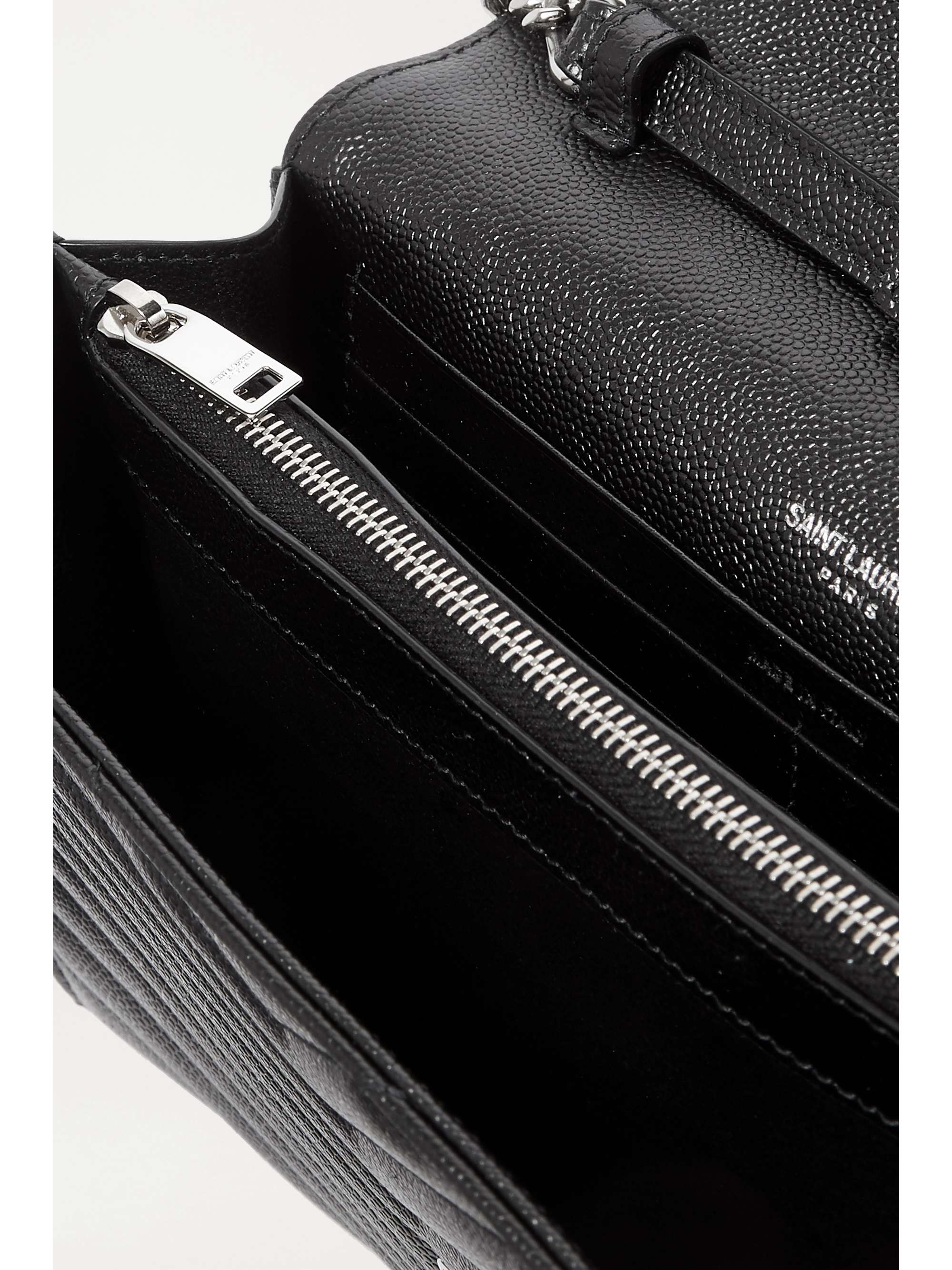 Monogramme mini quilted textured-leather shoulder bag