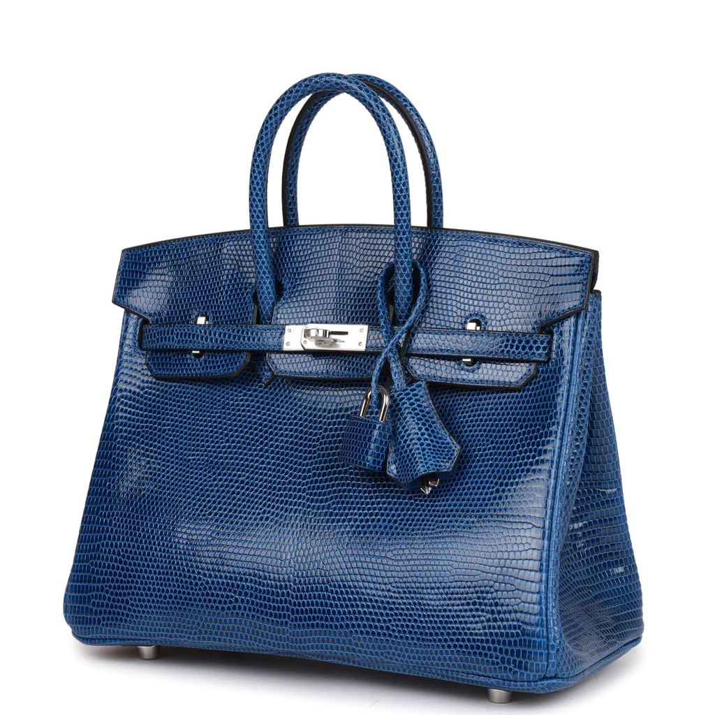 HE&&ME Birkin 25 Bleu Saphir Lizard Palladium Hardware