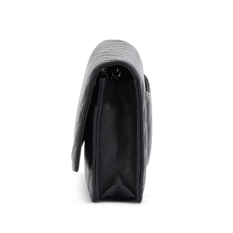 Black Caviar Chevron Wallet On Chain Sier Hardware