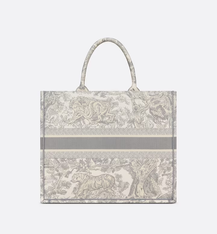 LARGE DIOR BOOK TOTE Gray Toile de  (42 x 35 x 18.5 cm)