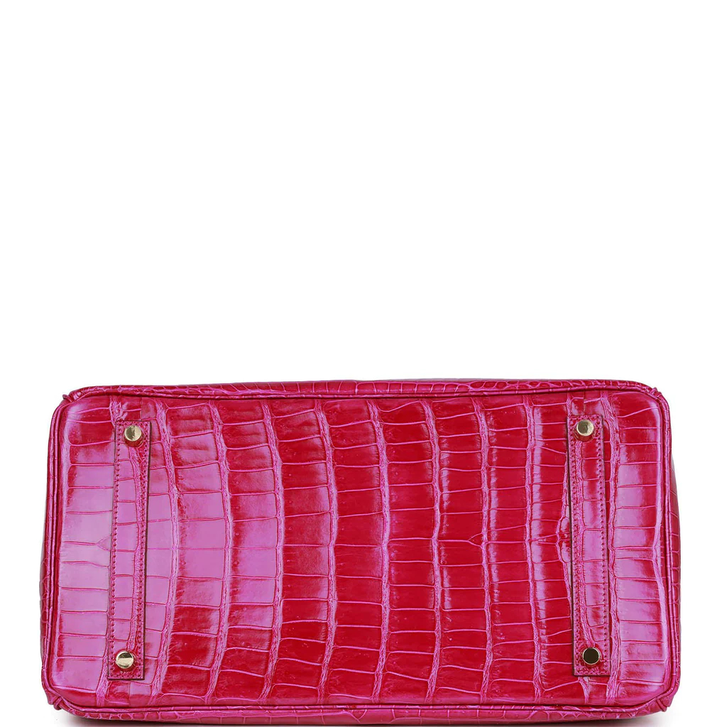 HE&&ME Birkin 35 Rose Scheherazade Shiny Niloticus Crocodile Gold Hardware