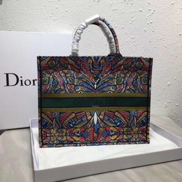Dior Book Tote Bg In Butterfly  Canvas