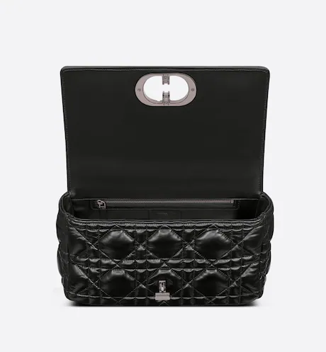 LARGE DIOR CARO BAG Black  Calfskin