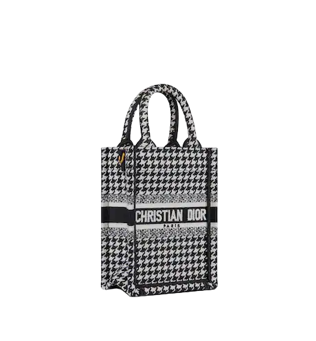 MINI DIOR BOOK TOTE PHONE BAG Black and White Micro (13 x 18 x 5 cm)
