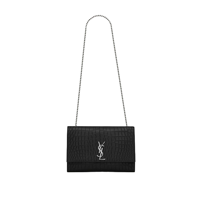 Large Kate Bag In Black Crocodile L