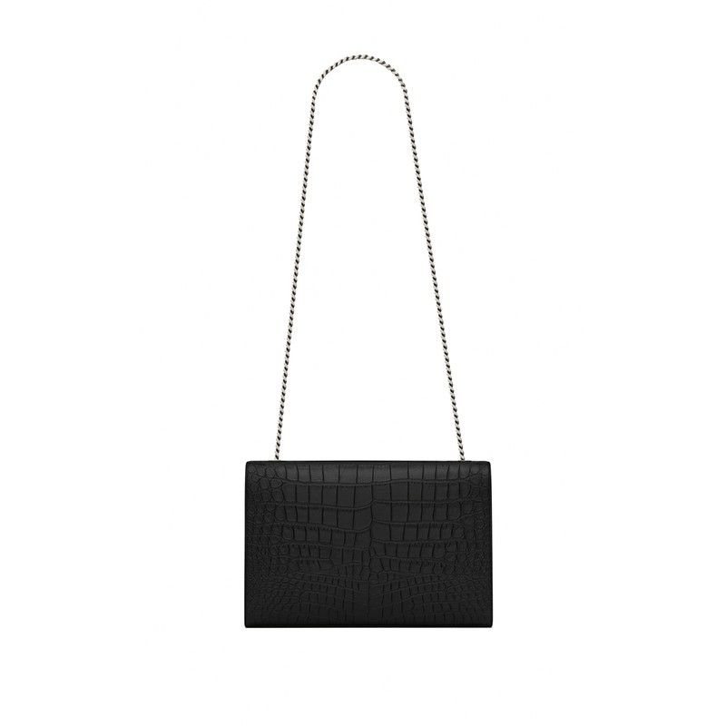 Large Kate Bag In Black Crocodile L