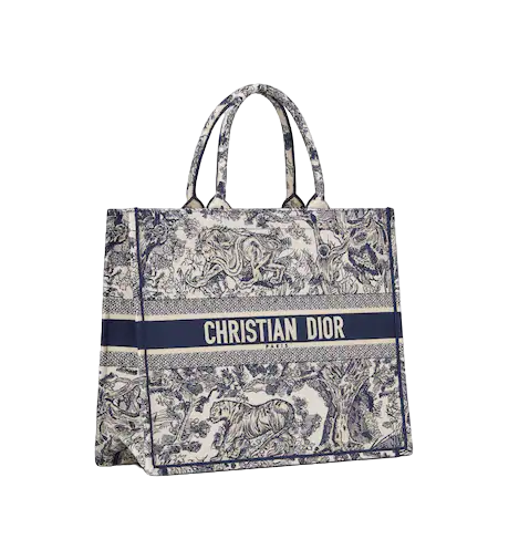 LARGE DIOR BOOK TOTE Blue Toile de  (42 x 35 x 18.5 cm)