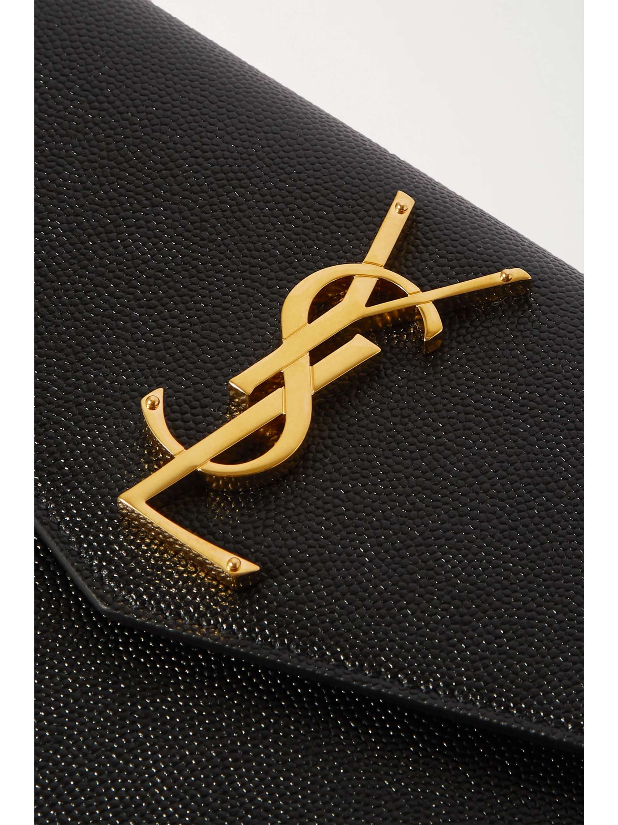 Uptown textured-leather pouch